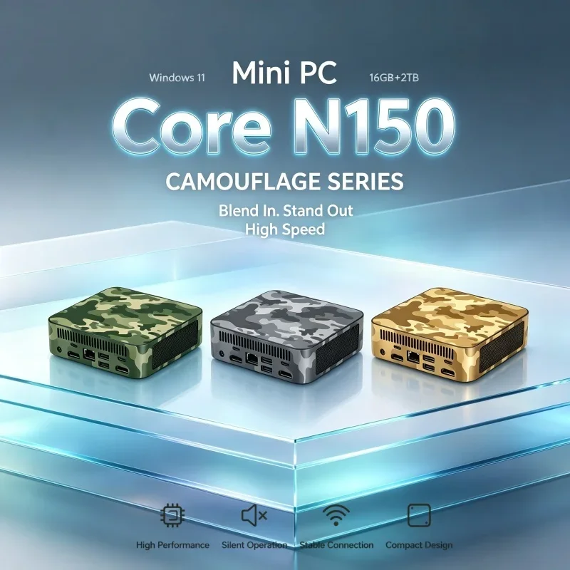 Large Capacity Windows 11 Intel Core N150 Camouflage Mini PC 1/2TB SSD 16GB RAM WIFI6 BT5.2 Gaming Computer 4K Desktop PC
Large Capacity Windows 11 Intel Core N150 Camouflage Mini PC 1/2TB SSD 16GB RAM WIFI6 BT5.2 Gaming Computer 4K Desktop PC