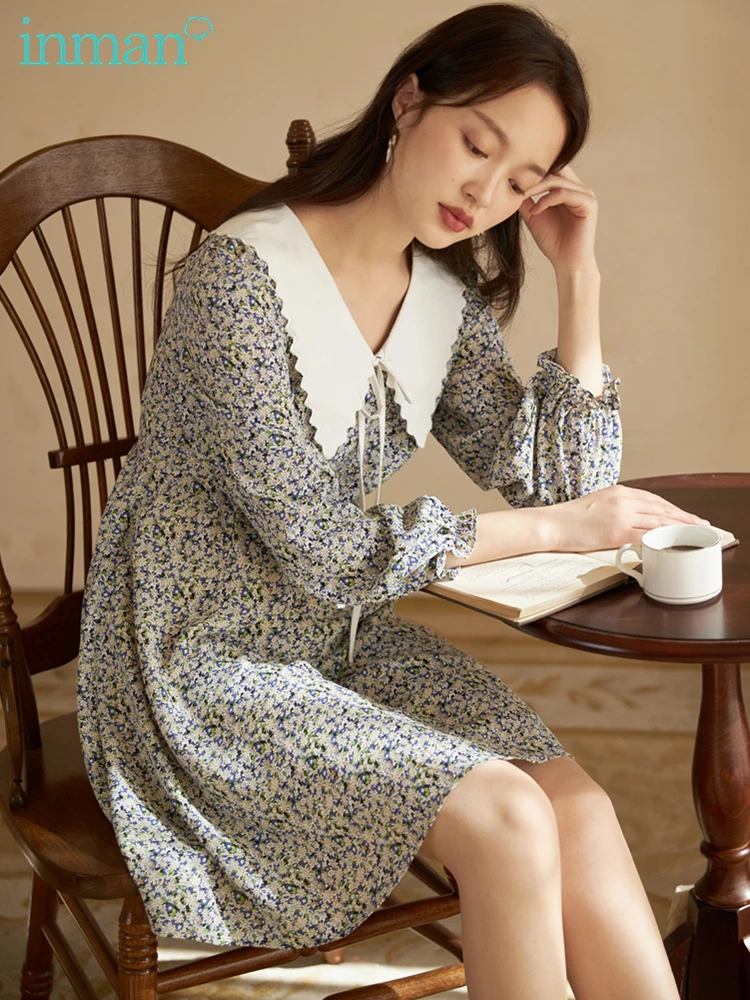 INMAN Spring Dress Women's Dress Doll Lapel Vintage Chic Female Dress Waist A-Line Elegant Kawaii Dresses For Women Floral Print
INMAN Spring Dress Women's Dress Doll Lapel Vintage Chic Female Dress Waist A-Line Elegant Kawaii Dresses For Women Floral Print