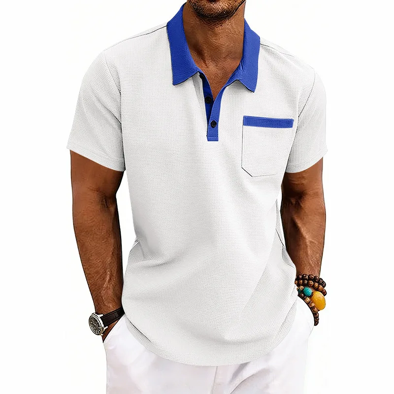 Cross-border Amazon new summer American loose waffle men's contrasting color POLO casual simple commuter short sleeves
Cross-border Amazon new summer American loose waffle men's contrasting color POLO casual simple commuter short sleeves
