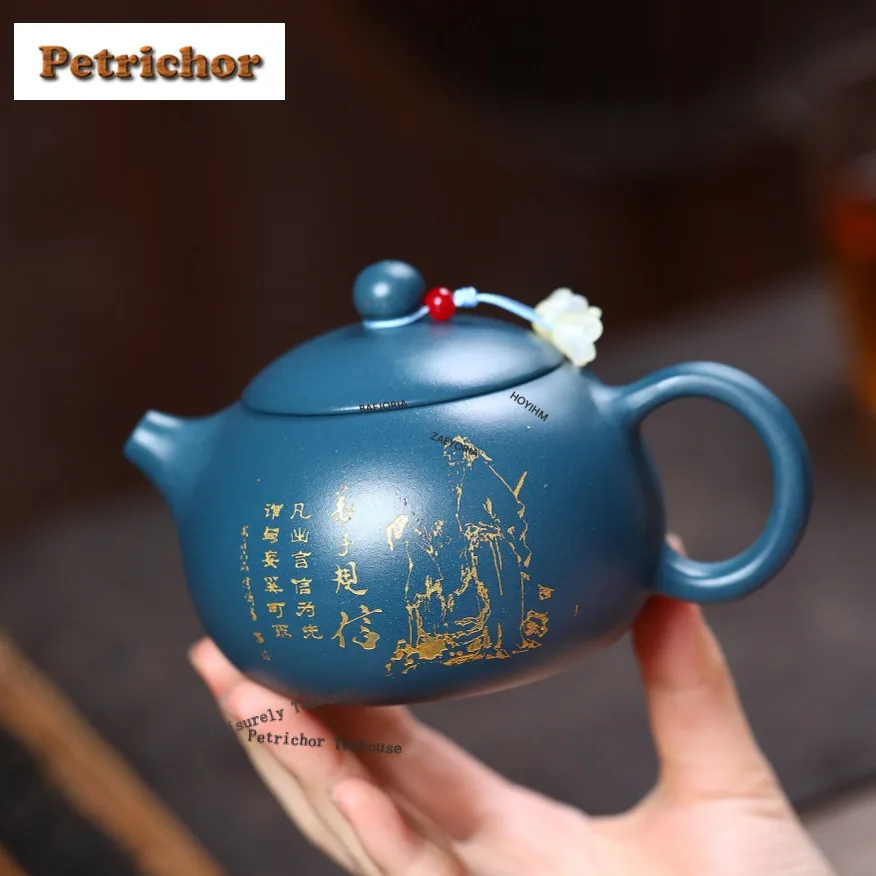 270ml Vintage Yixing Purple Clay Teapots Handmade Xishi Pot Raw Ore Sky Blue Mud Tea Making Kettle Zisha Tea Set Decoration
270ml Vintage Yixing Purple Clay Teapots Handmade Xishi Pot Raw Ore Sky Blue Mud Tea Making Kettle Zisha Tea Set Decoration