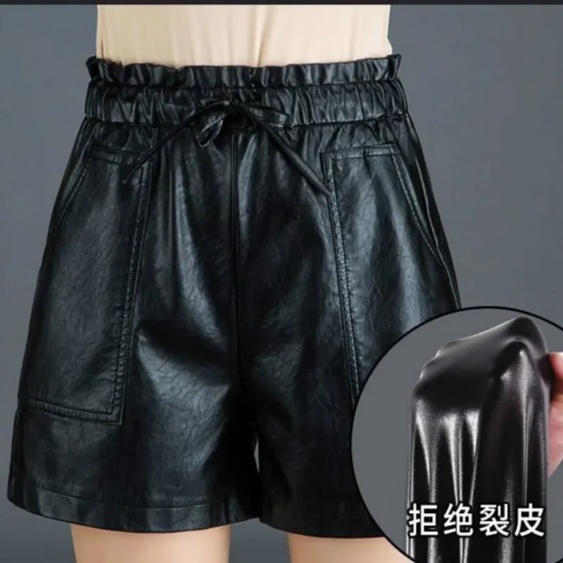 Wide Leg PU Leather Pants Shorts Women Black Fall High Waist Plus Size 4XL 5XL Stretch s Z401
Wide Leg PU Leather Pants Shorts Women Black Fall High Waist Plus Size 4XL 5XL Stretch s Z401