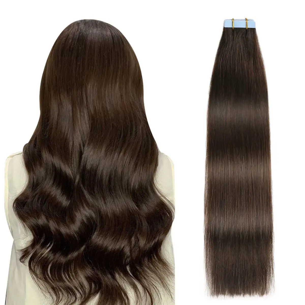 Alimice Human Hair Extensions Tape in Darkest Brown 24 inch 20pcs 50g/pack Straight Seamless Weft Skin Invisible Thick Tape Hair
Alimice Human Hair Extensions Tape in Darkest Brown 24 inch 20pcs 50g/pack Straight Seamless Weft Skin Invisible Thick Tape Hair