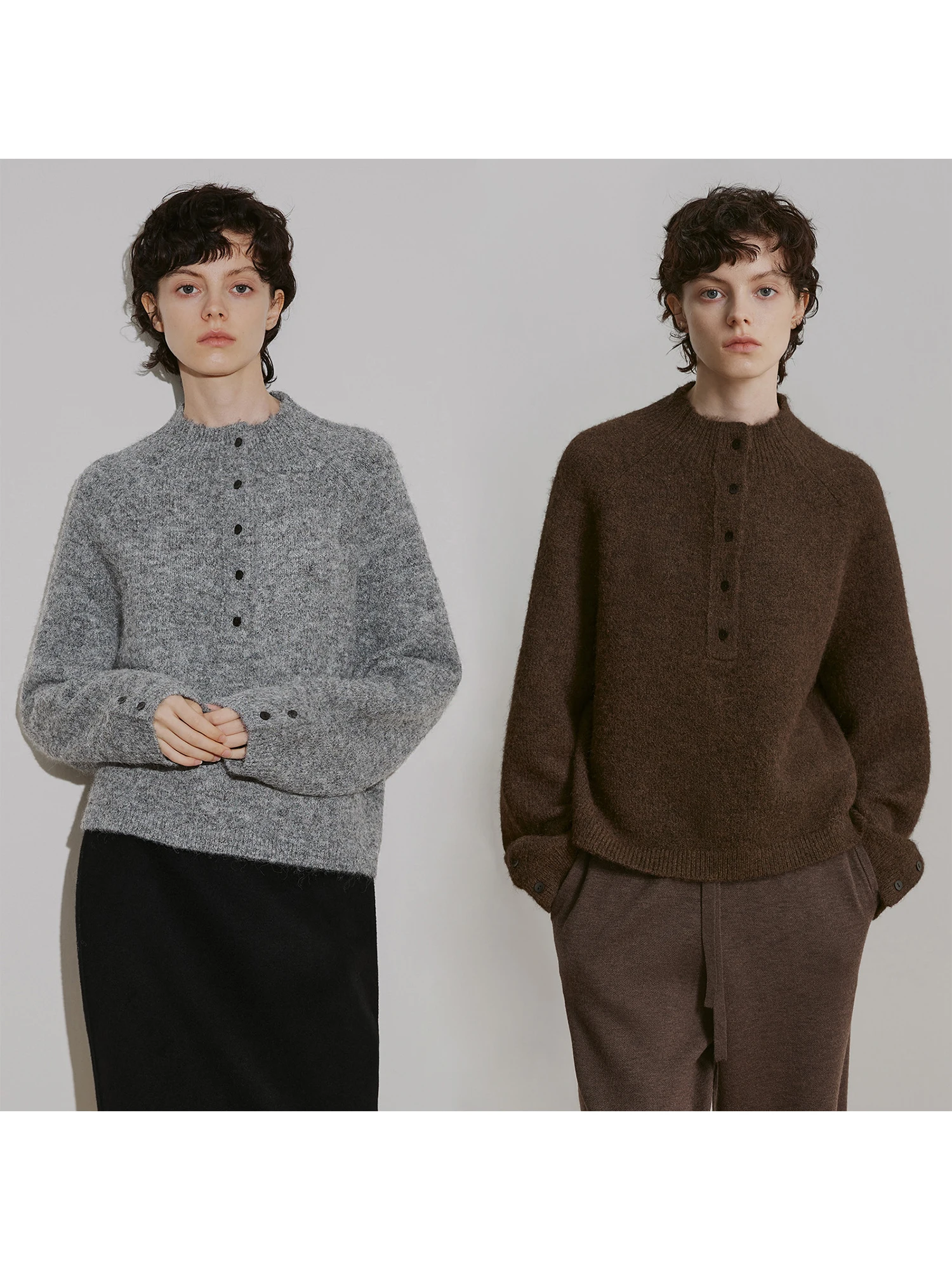 Loose Knitted Wool Blend Sweater Henry Collar Women's Autumn Winter Faion Casual Comfortable Skin-friendly Bear Biscuit
Loose Knitted Wool Blend Sweater Henry Collar Women's Autumn Winter Faion Casual Comfortable Skin-friendly Bear Biscuit