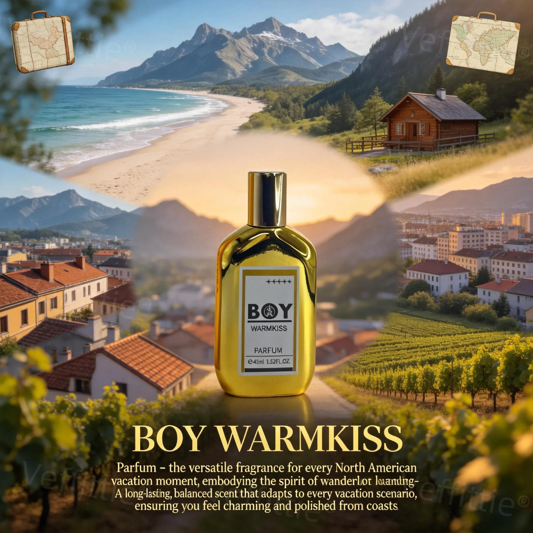 Casual Woody Gourmand Wander Men's Perfume, 45ml Gold Metallic Bottle, Vacation Travel Wear, All Day Fresh, Relaxing Vanilla
Casual Woody Gourmand Wander Men's Perfume, 45ml Gold Metallic Bottle, Vacation Travel Wear, All Day Fresh, Relaxing Vanilla
