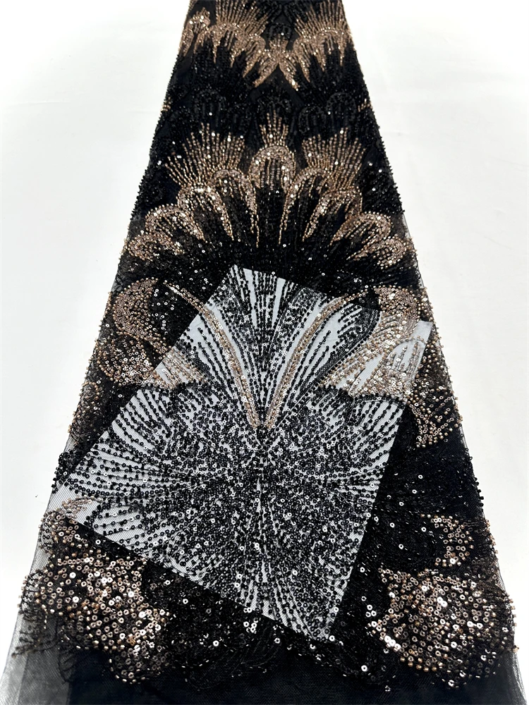 African French Sequins Lace Fabric 2025 High Quality Black Lace Nigerian Embroidery Beads Tull Groom Lace Fabric For Women Party
African French Sequins Lace Fabric 2025 High Quality Black Lace Nigerian Embroidery Beads Tull Groom Lace Fabric For Women Party