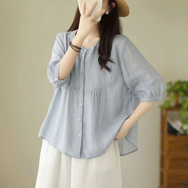 Fashionable Loose Stand Collar Shirt Women's Princess Sleeve Other Material 100% Spring 2026 Non-deformable Other Style
Fashionable Loose Stand Collar Shirt Women's Princess Sleeve Other Material 100% Spring 2026 Non-deformable Other Style