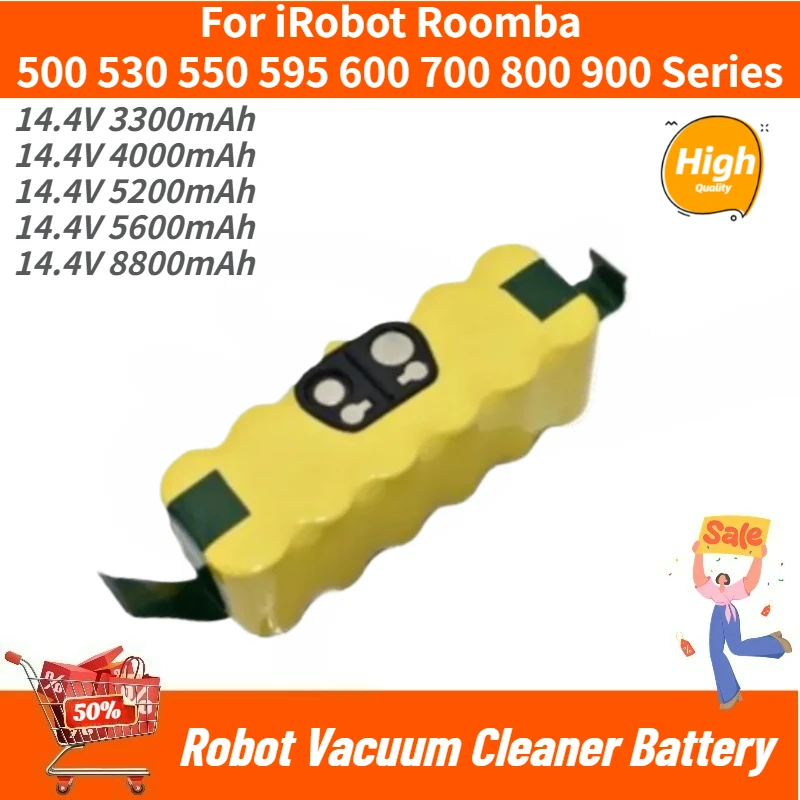High Quality 14.4V 8800mAh Robot Vacuum Cleaner Battery For iRobot Roomba 500 600 700 800 900 595 620 650 Series Brand New
High Quality 14.4V 8800mAh Robot Vacuum Cleaner Battery For iRobot Roomba 500 600 700 800 900 595 620 650 Series Brand New