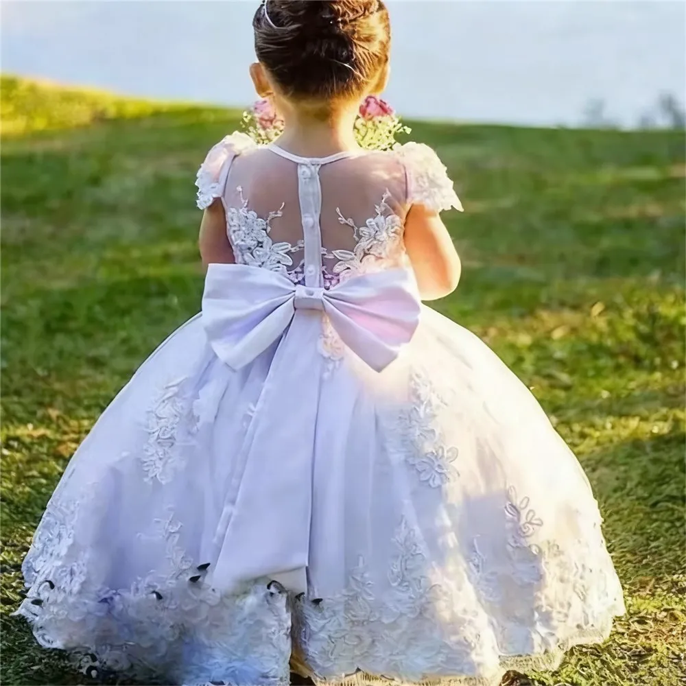 White Flower Girl Wedding Dress Lace Pearls with Bow Kids Holy First Communion Gown Princess Party Pageant Skirt Customized
White Flower Girl Wedding Dress Lace Pearls with Bow Kids Holy First Communion Gown Princess Party Pageant Skirt Customized