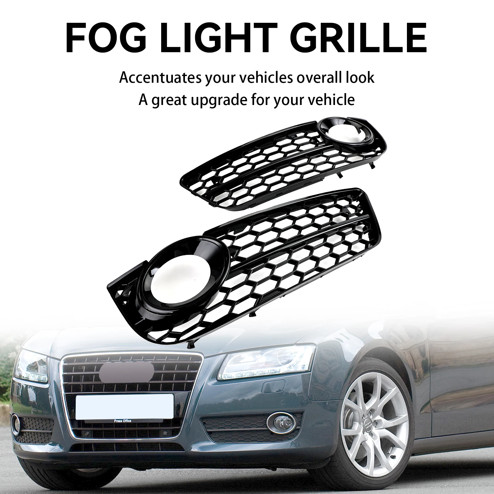 Artudatech Pair Honeycomb Front Fog Lamp Cover Grille Grill Fit For Audi A5 2007-2011 Car Accessories
Artudatech Pair Honeycomb Front Fog Lamp Cover Grille Grill Fit For Audi A5 2007-2011 Car Accessories