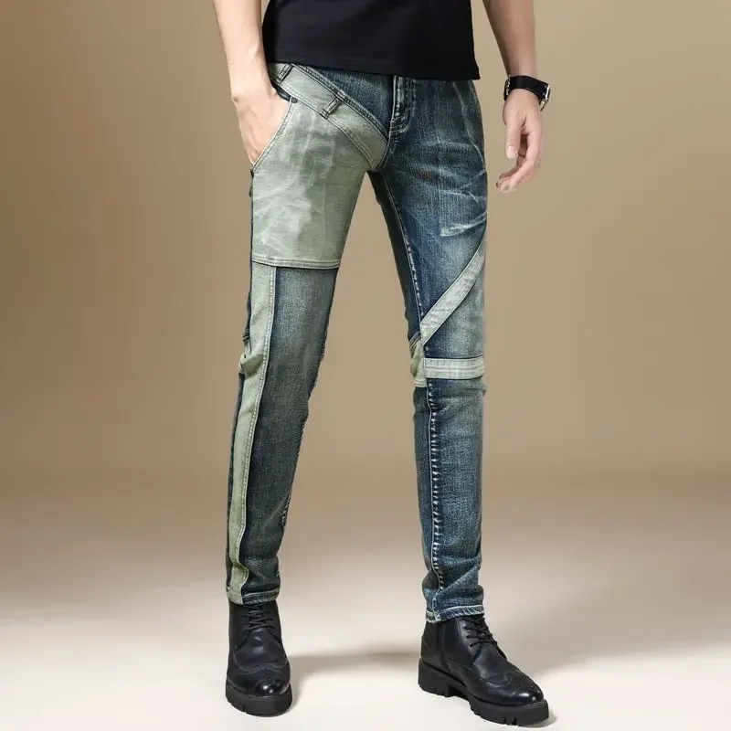 Tapered Skinny Slim Fit Jeans Men Male Cowboy Pants Elastic Trousers Stretch Splicing Tight Pipe Korean Autumn Buggy JJ1185
Tapered Skinny Slim Fit Jeans Men Male Cowboy Pants Elastic Trousers Stretch Splicing Tight Pipe Korean Autumn Buggy JJ1185