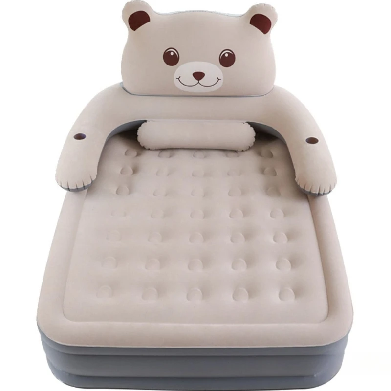 Bear inflatable bed, floor bunk for nap double. Air cushion bed, household folding single. Thickened 
Bear inflatable bed, floor bunk for nap double. Air cushion bed, household folding single. Thickened