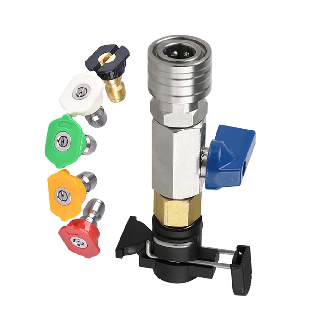 Pressure Washer Ball Valve for KARCHER Models with Integrated Shutoff and M22 14mm Quick Connect Supporting 4500 PSI
Pressure Washer Ball Valve for KARCHER Models with Integrated Shutoff and M22 14mm Quick Connect Supporting 4500 PSI