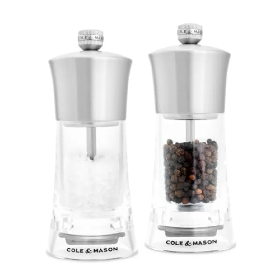 Cole Mason Bromley Salt Pepper Mill Gift Set 6 - Acrylic Salt Pepper Grinders with Ultra-Sharp Grinding Mechanisms - Refillable
Cole Mason Bromley Salt Pepper Mill Gift Set 6 - Acrylic Salt Pepper Grinders with Ultra-Sharp Grinding Mechanisms - Refillable
