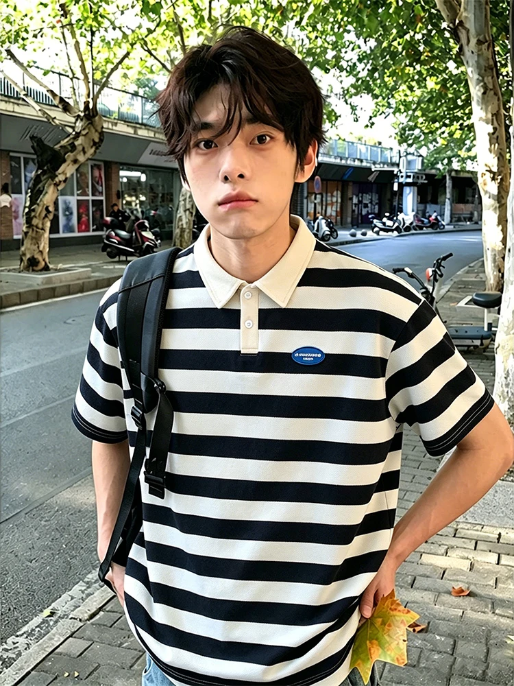 Preppy Style Striped Short Sleeve Shirt Men's Summer American High-End Feel Collared T-Shirt Heavyweight Couple's Should...
Preppy Style Striped Short Sleeve Shirt Men's Summer American High-End Feel Collared T-Shirt Heavyweight Couple's Should...