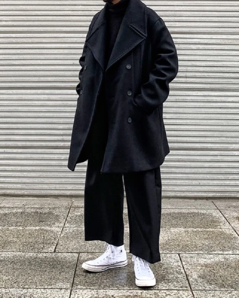 Warm Black Woolen Coat Autumn Winter New Style Versatile Mid-Length Trench Coat Youthful Vitality Style Double-Breasted Button
Warm Black Woolen Coat Autumn Winter New Style Versatile Mid-Length Trench Coat Youthful Vitality Style Double-Breasted Button
