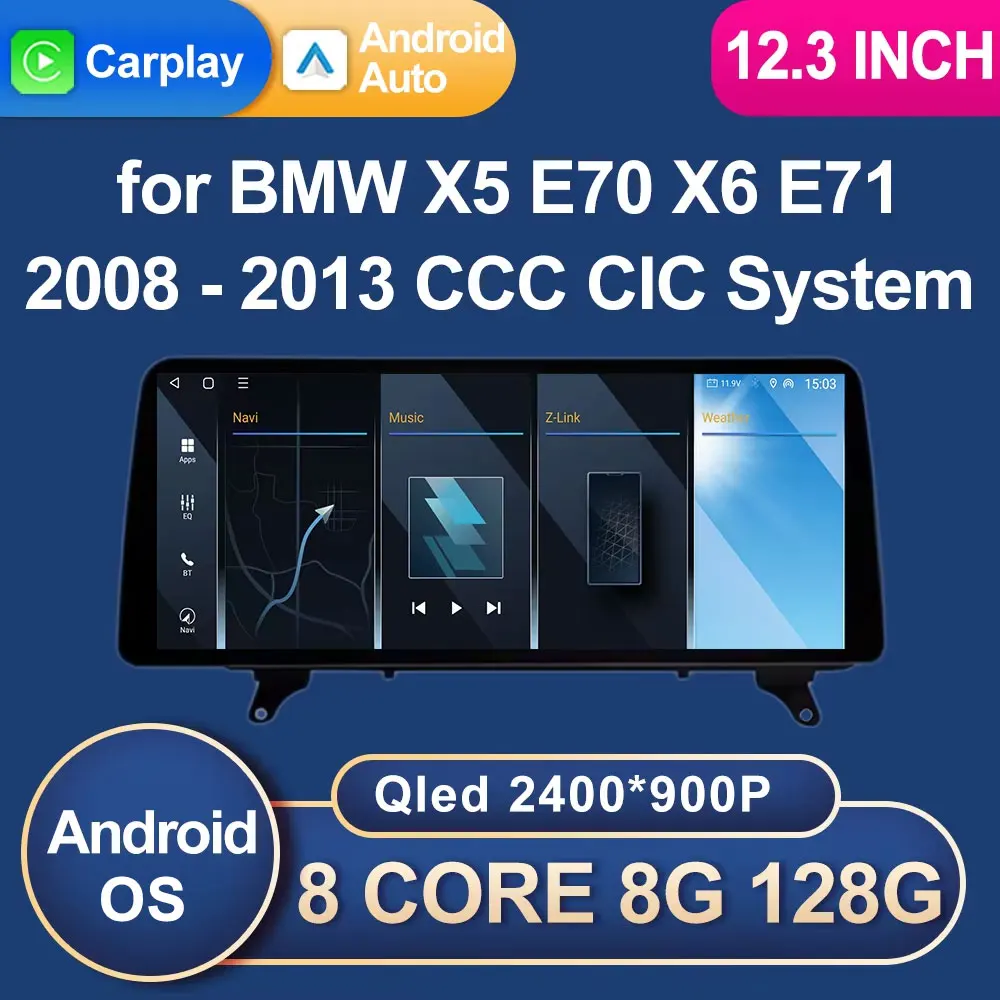 Автомобильный мультимедийный видеоплеер Android 16 для BMW X5 E70 X6 E71 2008-2013, система CCC CIC, 4G, аксессуары, ультратонкий экран
Автомобильный мультимедийный видеоплеер Android 16 для BMW X5 E70 X6 E71 2008-2013, система CCC CIC, 4G, аксессуары, ультратонкий экран