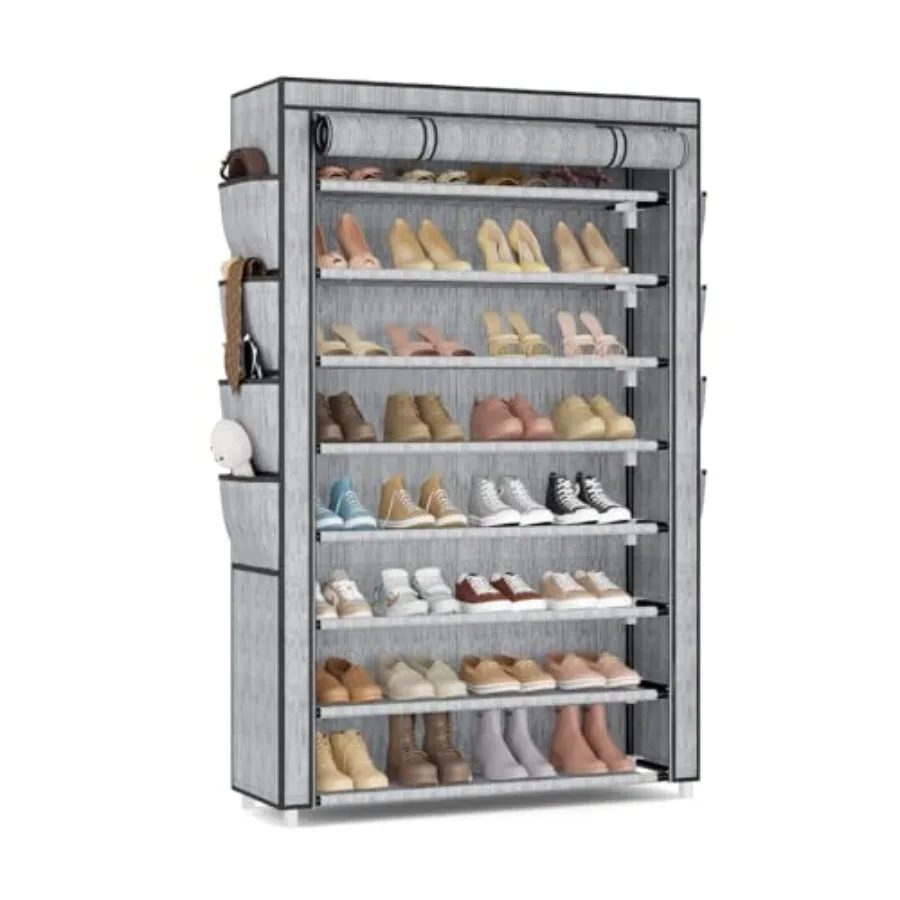 Shoe Rack with Cover 8 Tier Tall Shoe Organizer Storage for 36-45 Pair Shoes and Boots Large Shoe Storage Shelf Free Standing S
Shoe Rack with Cover 8 Tier Tall Shoe Organizer Storage for 36-45 Pair Shoes and Boots Large Shoe Storage Shelf Free Standing S