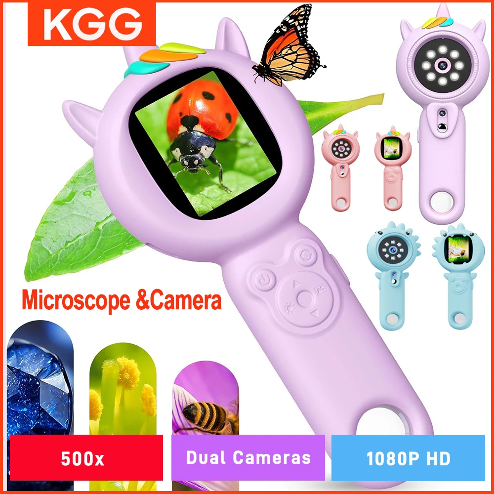 Kids Microscope & Camera 500x 1080P HD Mini Pocket Handheld Dual Camera Toddlers Educational Science Kit Toys Boys Girls Gifts
Kids Microscope & Camera 500x 1080P HD Mini Pocket Handheld Dual Camera Toddlers Educational Science Kit Toys Boys Girls Gifts