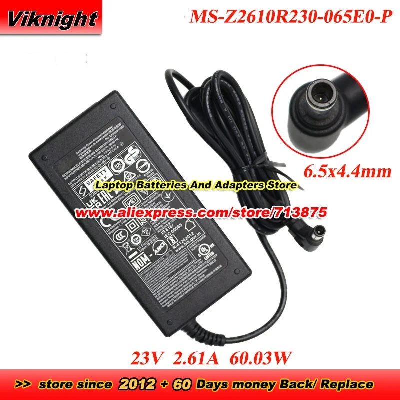 MS-Z2610R230-065E0-P AC Adapter 23V 2.61A 60.03W EAY65911002 for USC9S USE6S SG10TY DSE6S SC9S SE6S SOUND BAR with 6.5x4.4mm Tip
MS-Z2610R230-065E0-P AC Adapter 23V 2.61A 60.03W EAY65911002 for USC9S USE6S SG10TY DSE6S SC9S SE6S SOUND BAR with 6.5x4.4mm Tip