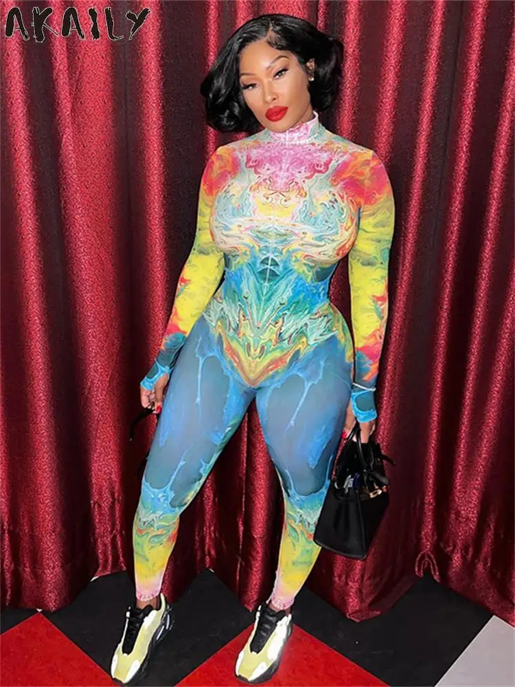 Akaily Fall Winter Colour Bodycon Jumpsuit Party Club For Women 2023Streetwear Y2k Graphic Print One Pieces High Waist Jumpsuit 
Akaily Fall Winter Colour Bodycon Jumpsuit Party Club For Women 2023Streetwear Y2k Graphic Print One Pieces High Waist Jumpsuit