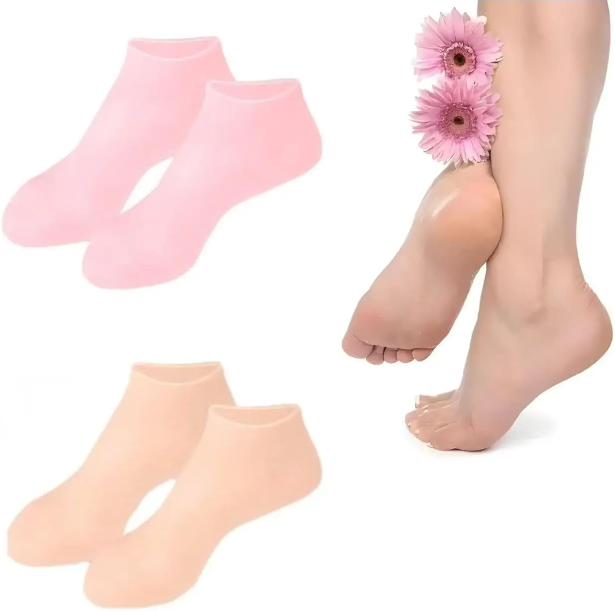 2 Pairs Silicone Socks for Dry Cracked Feet Women,Silicones Moisturizing Socks,Foot Spa Pedicure Silicone Socks
2 Pairs Silicone Socks for Dry Cracked Feet Women,Silicones Moisturizing Socks,Foot Spa Pedicure Silicone Socks