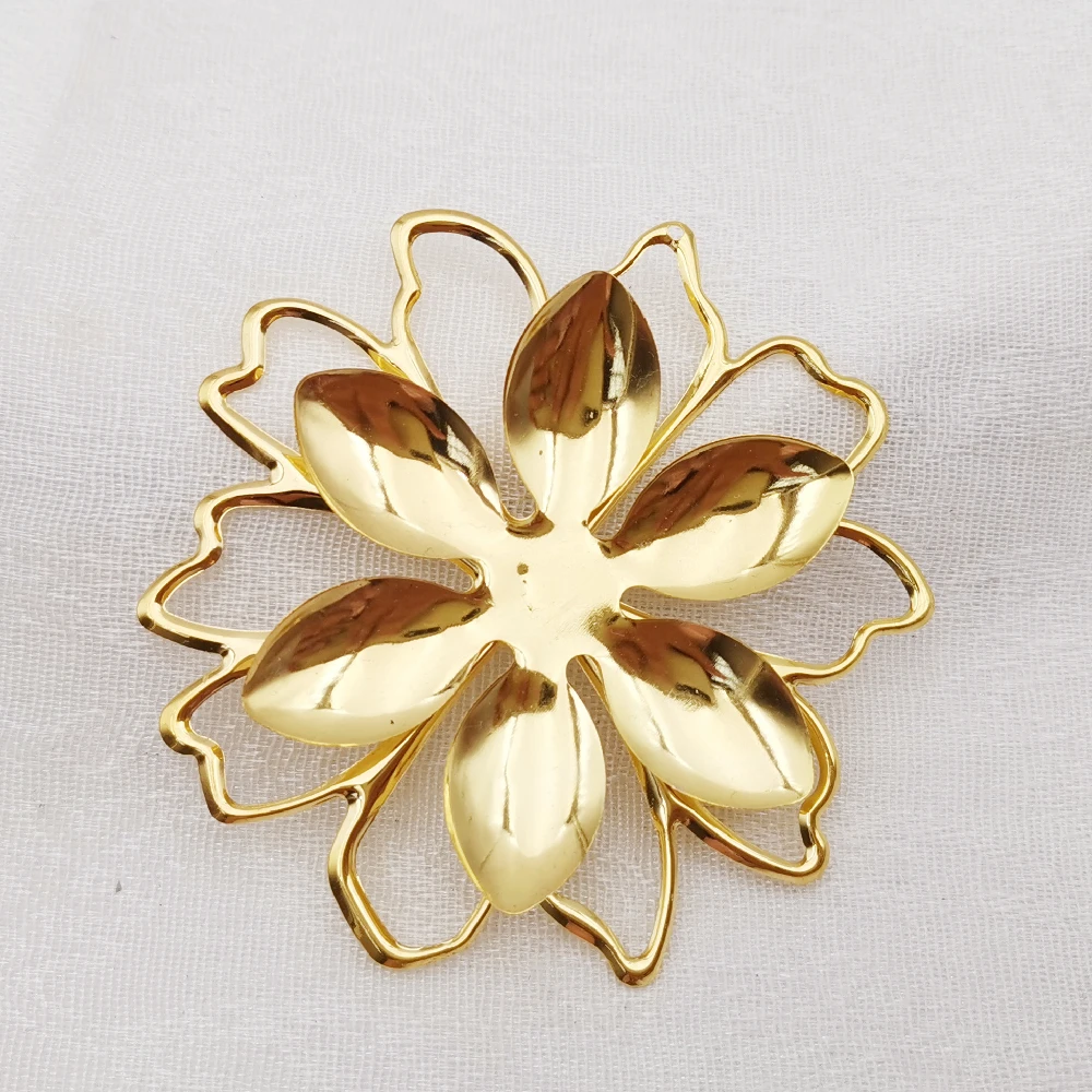 10/50 PCS diy Jewelry Accessories 59mm Gold color Metal Filigree Multi-layer Flowers Slice Charms Base Setting Making Findings
10/50 PCS diy Jewelry Accessories 59mm Gold color Metal Filigree Multi-layer Flowers Slice Charms Base Setting Making Findings