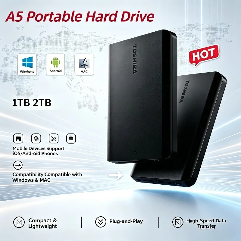 For Toshiba A5 Series Small Black Portable Hard Drive High-Speed USB 3.2 Gen1 500GB/1TB Compatible For Mac In Stock
For Toshiba A5 Series Small Black Portable Hard Drive High-Speed USB 3.2 Gen1 500GB/1TB Compatible For Mac In Stock