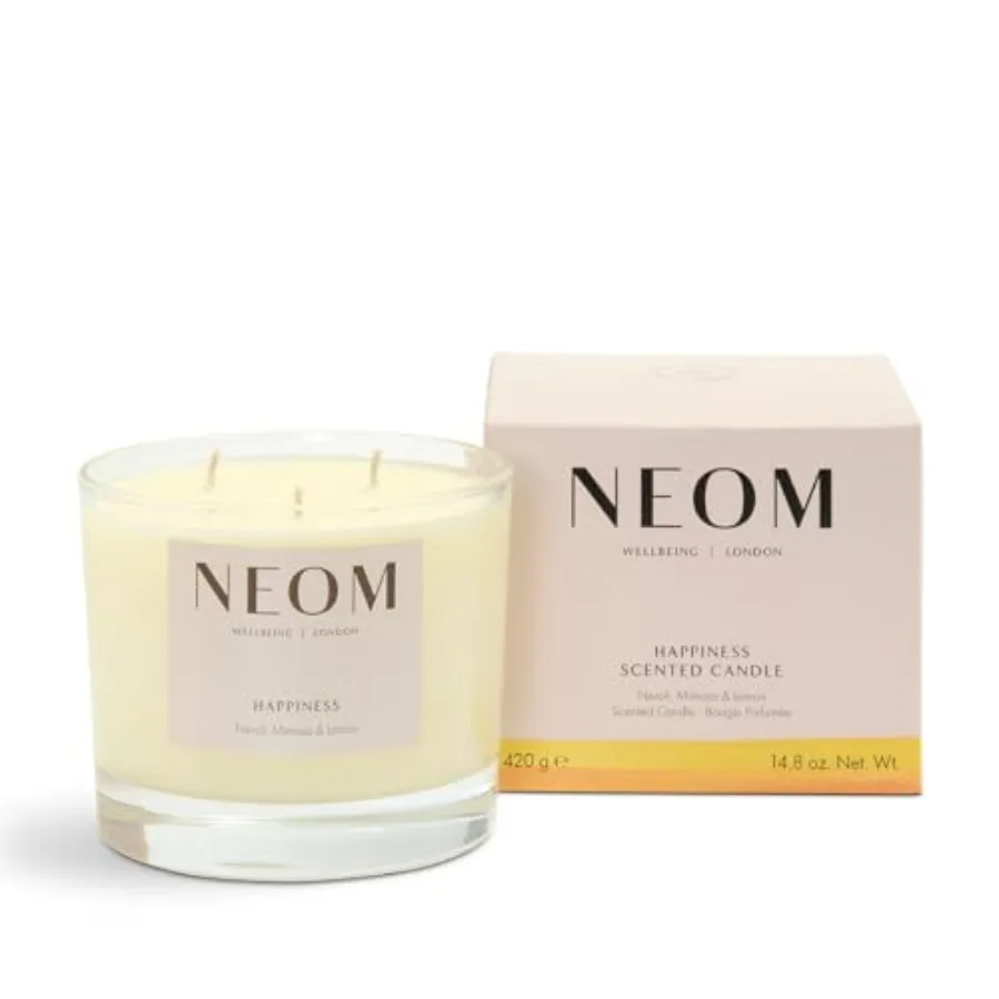 - Happiness Scented Candle, 3 Wick Essential Oil Aromatherapy Candle Neroli, Mimosa and Lemon Scent to Make You Happy
- Happiness Scented Candle, 3 Wick Essential Oil Aromatherapy Candle Neroli, Mimosa and Lemon Scent to Make You Happy