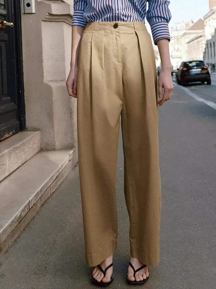 Spring 2026 Women's High Waist Straight Leg Pants Pleated Detail Casual Commute Sweet Style New Arrival Long Trousers
Spring 2026 Women's High Waist Straight Leg Pants Pleated Detail Casual Commute Sweet Style New Arrival Long Trousers