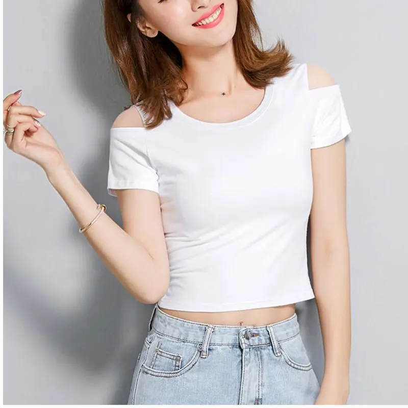 Women's O-Neck Short Sleeve T-Shirt Slim Tops High Waist Off Shoulder Simplicity Solid Color Summer Clothes Fashion Clothes
Women's O-Neck Short Sleeve T-Shirt Slim Tops High Waist Off Shoulder Simplicity Solid Color Summer Clothes Fashion Clothes