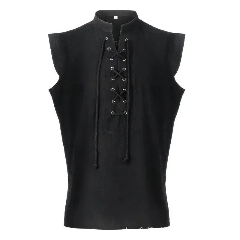 Medieval Vikings Sleeveless T-Shirt Men Halloween Cosplay Costume Punk Lace-Up Tops Archer Medieval Decor Vest Stage Performance
Medieval Vikings Sleeveless T-Shirt Men Halloween Cosplay Costume Punk Lace-Up Tops Archer Medieval Decor Vest Stage Performance
