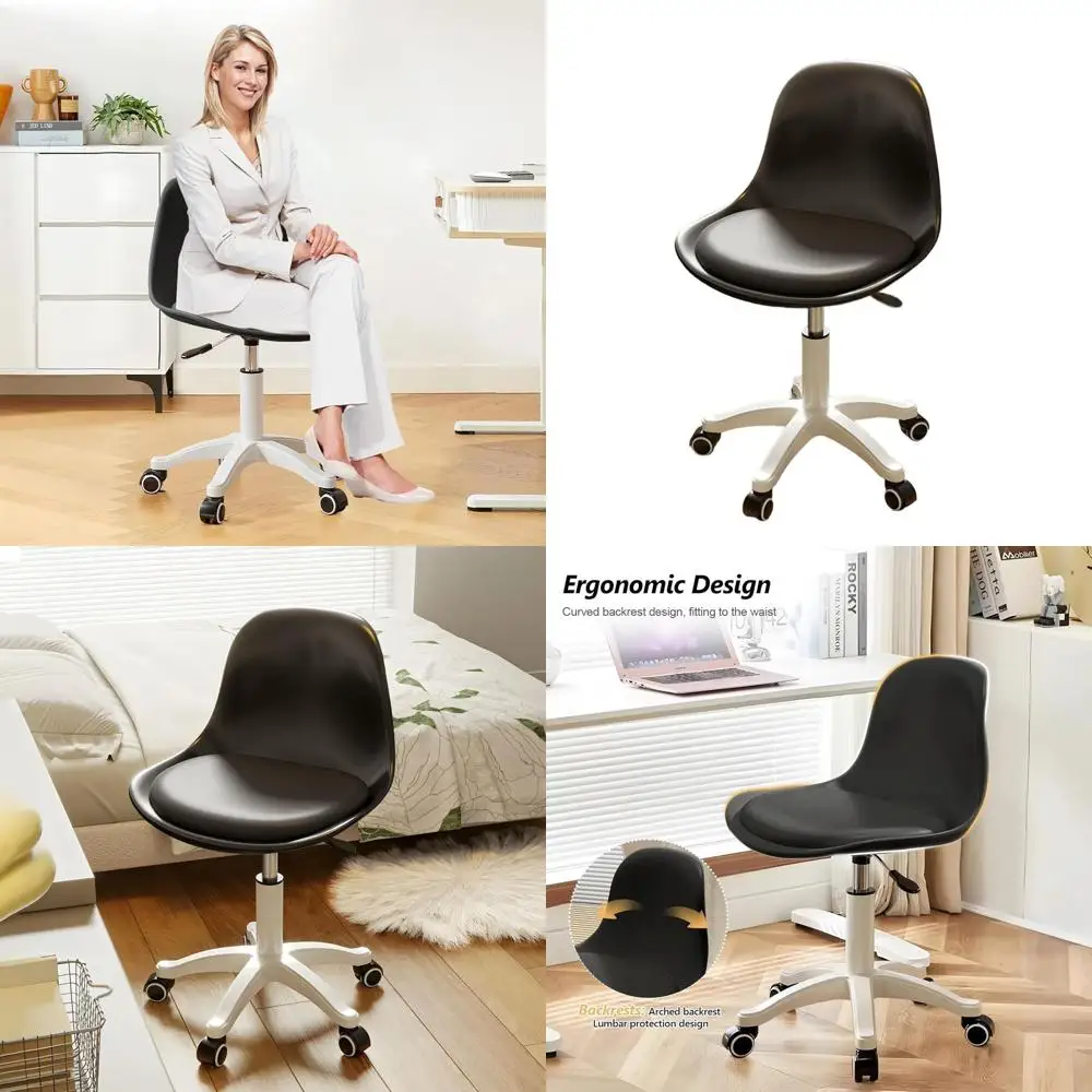 Compact Armless Vanity Chair with Cushion, Adjustable Height, Ideal for Home Office, Teens & Girls, Black
Compact Armless Vanity Chair with Cushion, Adjustable Height, Ideal for Home Office, Teens & Girls, Black
