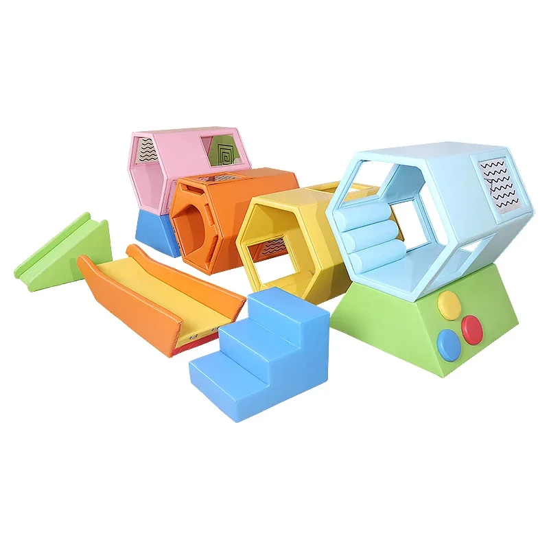 Colorful honeycomb soft slide combination sensory integration training equipment Children's indoor soft bag
Colorful honeycomb soft slide combination sensory integration training equipment Children's indoor soft bag