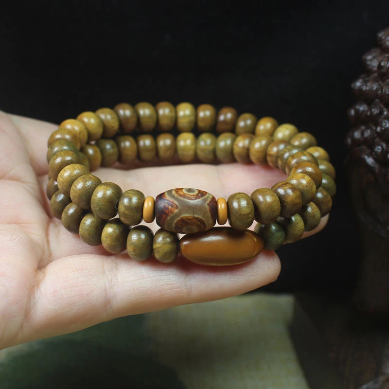 Green Sandalwood Abacus Bead 8mm Double-Layer Bracelet with Dzi , Unisex Cultural Ornament and Prayer Beads
Green Sandalwood Abacus Bead 8mm Double-Layer Bracelet with Dzi , Unisex Cultural Ornament and Prayer Beads