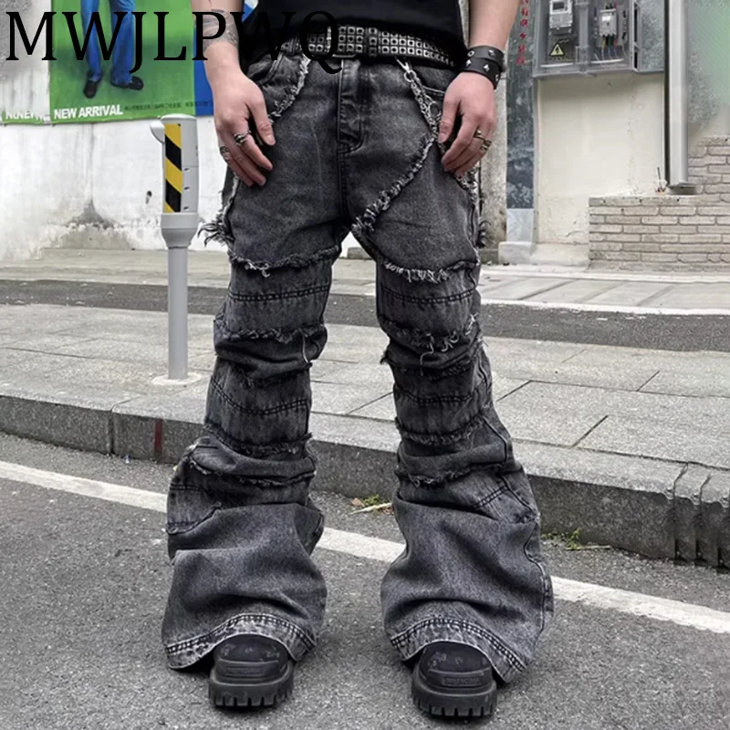 MWJLPWQ Distress Rough Edge Male Jeans High Street Destroy Spliced Personality Boot Cut Denim Trousers 2025 Autumn New 010435
MWJLPWQ Distress Rough Edge Male Jeans High Street Destroy Spliced Personality Boot Cut Denim Trousers 2025 Autumn New 010435