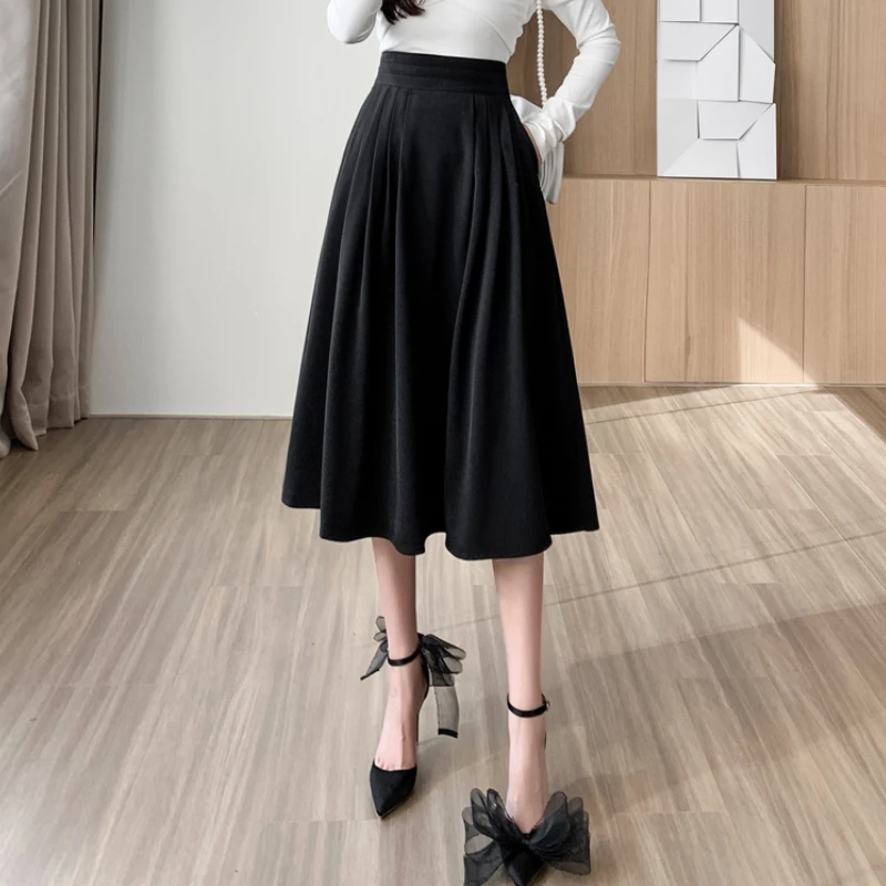 French Style Elegant High Waist A-line Umbrella Skirt Women Fashion Folds Ball Gown Midi Skirt Spring Autumn Female Long Skirts
French Style Elegant High Waist A-line Umbrella Skirt Women Fashion Folds Ball Gown Midi Skirt Spring Autumn Female Long Skirts