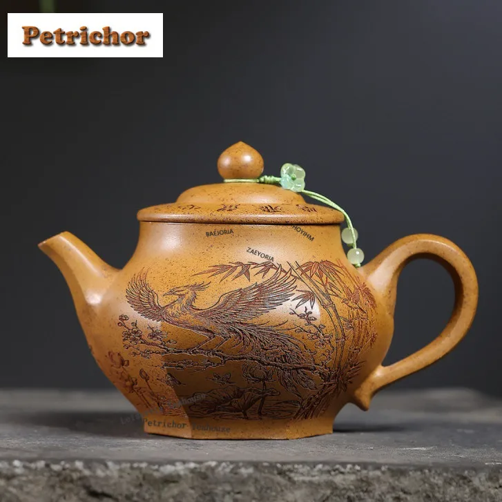 410ml Ancient Yixing Purple Clay Teapots Handmade Pan Pot Raw Ore The Keel Gold Sand Mud Kettle Chinese Zisha Tea Set Craft
410ml Ancient Yixing Purple Clay Teapots Handmade Pan Pot Raw Ore The Keel Gold Sand Mud Kettle Chinese Zisha Tea Set Craft