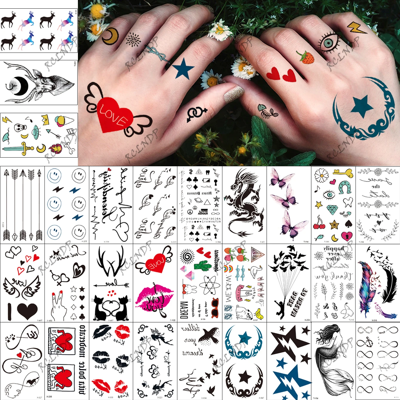 Waterproof Temporary Tattoo Sticker Butterfly Star Flying Bird Heart Letter Fake Tatto Flash Tatoo finger Tato for Girl Women
Waterproof Temporary Tattoo Sticker Butterfly Star Flying Bird Heart Letter Fake Tatto Flash Tatoo finger Tato for Girl Women