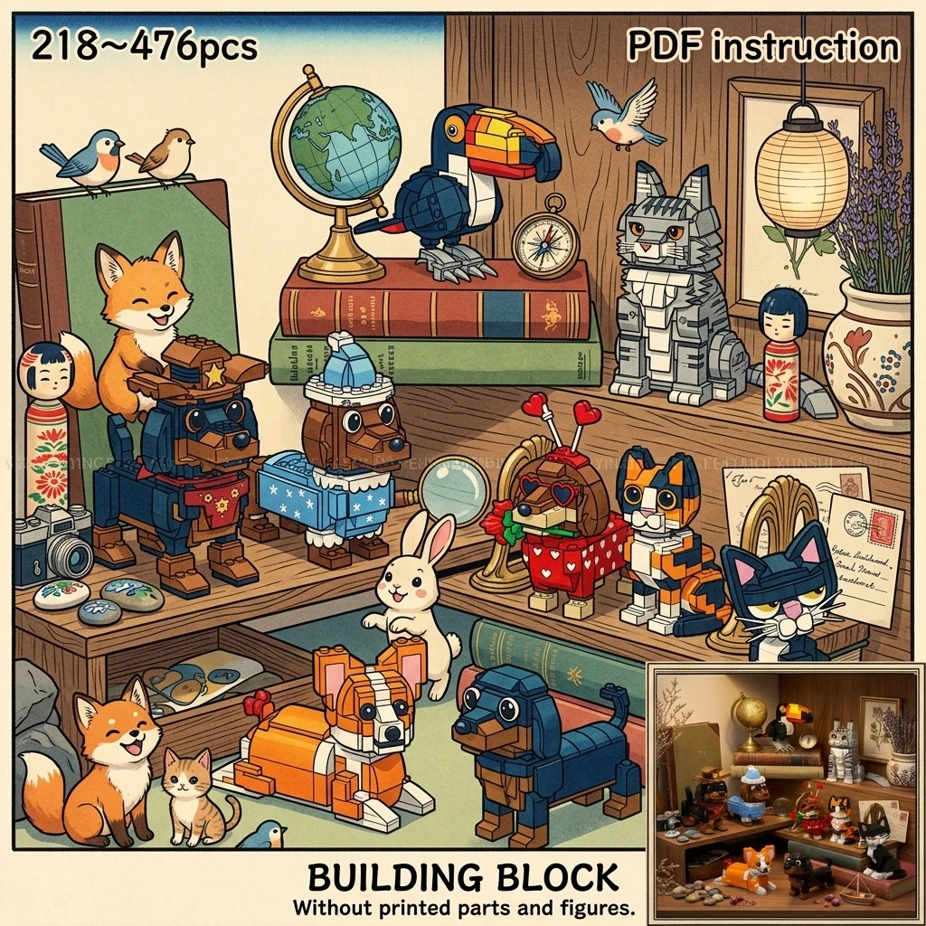 MOC Classic Pet Animal Figure Building Blocks Dachshund Corgi Cat Puppy Display Model Desk Decor Adult Brick Set
MOC Classic Pet Animal Figure Building Blocks Dachshund Corgi Cat Puppy Display Model Desk Decor Adult Brick Set