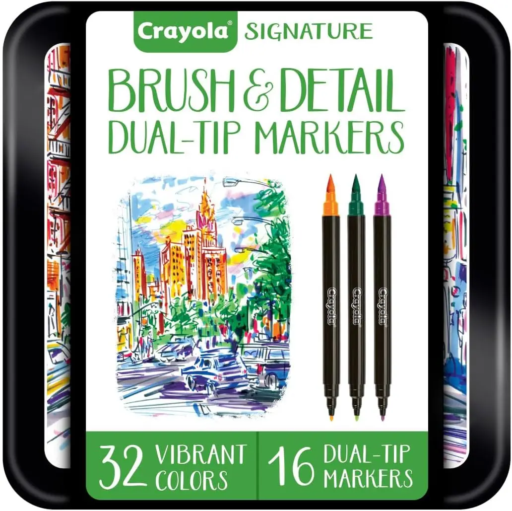 16 Dual Tip Brush Markers Set, 32 Colors for Adult Coloring, Calligraphy & Hand Lettering, Gifts for Teens & Adults
16 Dual Tip Brush Markers Set, 32 Colors for Adult Coloring, Calligraphy & Hand Lettering, Gifts for Teens & Adults