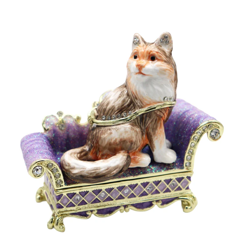 Metal Craft Hand Made Enamel Sofa Cat Ornament Home Decor Counters, Creative Gifts Decorative Trinket Box Hinged Unique Gift
Metal Craft Hand Made Enamel Sofa Cat Ornament Home Decor Counters, Creative Gifts Decorative Trinket Box Hinged Unique Gift