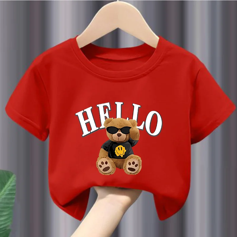 INS Girls Cartoon Bear Pattern Printed Round Neck Short Sleeve T-shirt Children's Summer Dress Boys Clothes Girl Clothes
INS Girls Cartoon Bear Pattern Printed Round Neck Short Sleeve T-shirt Children's Summer Dress Boys Clothes Girl Clothes