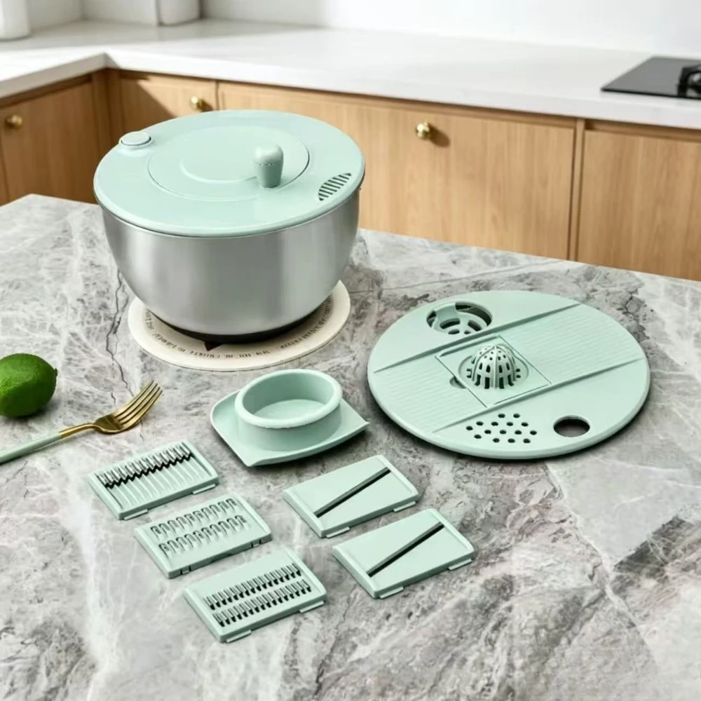 Multifunctional ManualVegetable CutterManual Slicer WithDrain Basket FruitVegetableDehydrator Spinner ShredderJuicer Food Slicer
Multifunctional ManualVegetable CutterManual Slicer WithDrain Basket FruitVegetableDehydrator Spinner ShredderJuicer Food Slicer