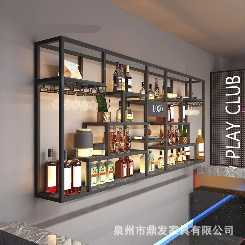 Bar wall wine cabinet rack Restaurant wine Wall-mounted bar counter WineIndustrial style storage display
Bar wall wine cabinet rack Restaurant wine Wall-mounted bar counter WineIndustrial style storage display