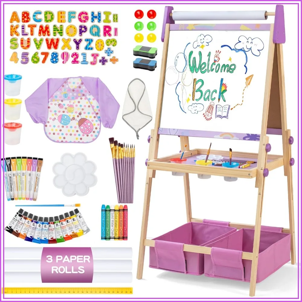 Adjustable Kids Art Easel Set, 3-in-1 Magnetic Whiteboard & Chalkboard with Paper Roll, Dual-Sided Wooden Art Station for Toddlers Ages 3+
Adjustable Kids Art Easel Set, 3-in-1 Magnetic Whiteboard & Chalkboard with Paper Roll, Dual-Sided Wooden Art Station for Toddlers Ages 3+