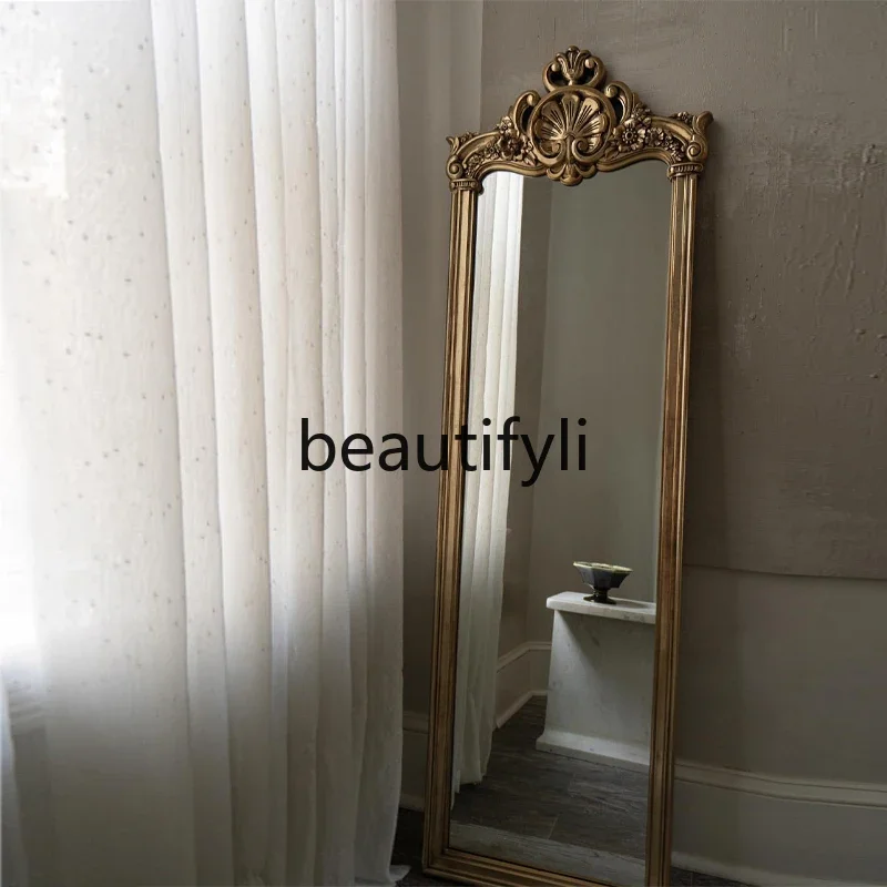 American retro entrance full-length mirror carved full-length mirror floor mirror household wall hanging B03
American retro entrance full-length mirror carved full-length mirror floor mirror household wall hanging B03