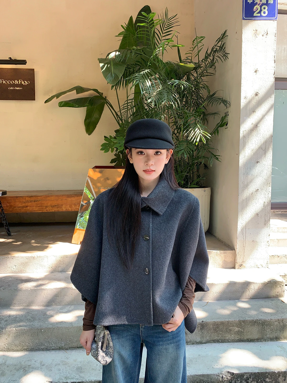 Elovey Faionable Deep ey High Collar Double-Faced Woolen Cloak Coat for Women Autumn Winter Commuting Sliism
Elovey Faionable Deep ey High Collar Double-Faced Woolen Cloak Coat for Women Autumn Winter Commuting Sliism