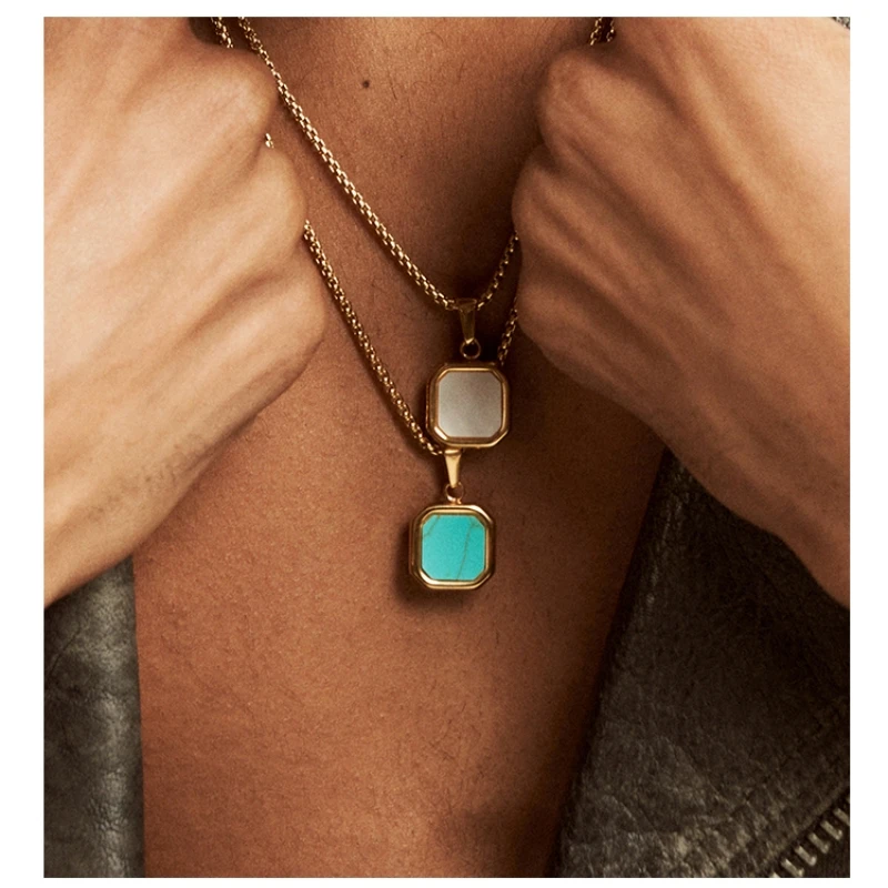 Square Natural Stone Necklaces Waterproof Multiple Colors Geometric Pendant Trendy for Men Women Hip Hop Party Jewelry Gifts
Square Natural Stone Necklaces Waterproof Multiple Colors Geometric Pendant Trendy for Men Women Hip Hop Party Jewelry Gifts