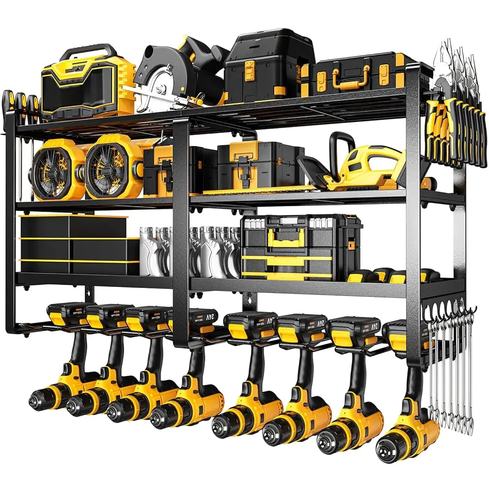33"" W Power Tool Organizer Wall Mount With 8 Drill Holders, 4-Layer Garage Tool Organization And Storage Rack, Hanging Tool
33"" W Power Tool Organizer Wall Mount With 8 Drill Holders, 4-Layer Garage Tool Organization And Storage Rack, Hanging Tool