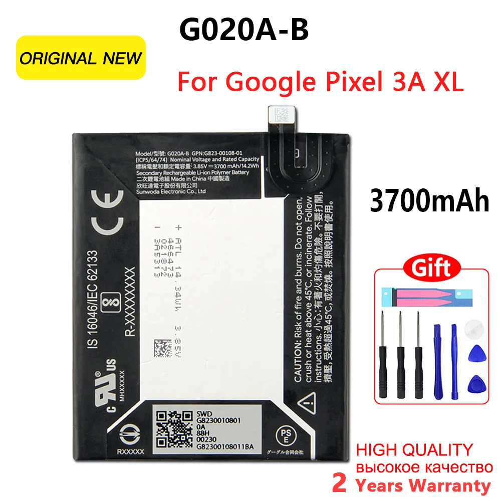 100% Orginal Replacement Battery G020A-B G020E-B For Google Pixel 3A XL Pixel3A 3LITE Batteries Batteira+Tools Tracking number
100% Orginal Replacement Battery G020A-B G020E-B For Google Pixel 3A XL Pixel3A 3LITE Batteries Batteira+Tools Tracking number
